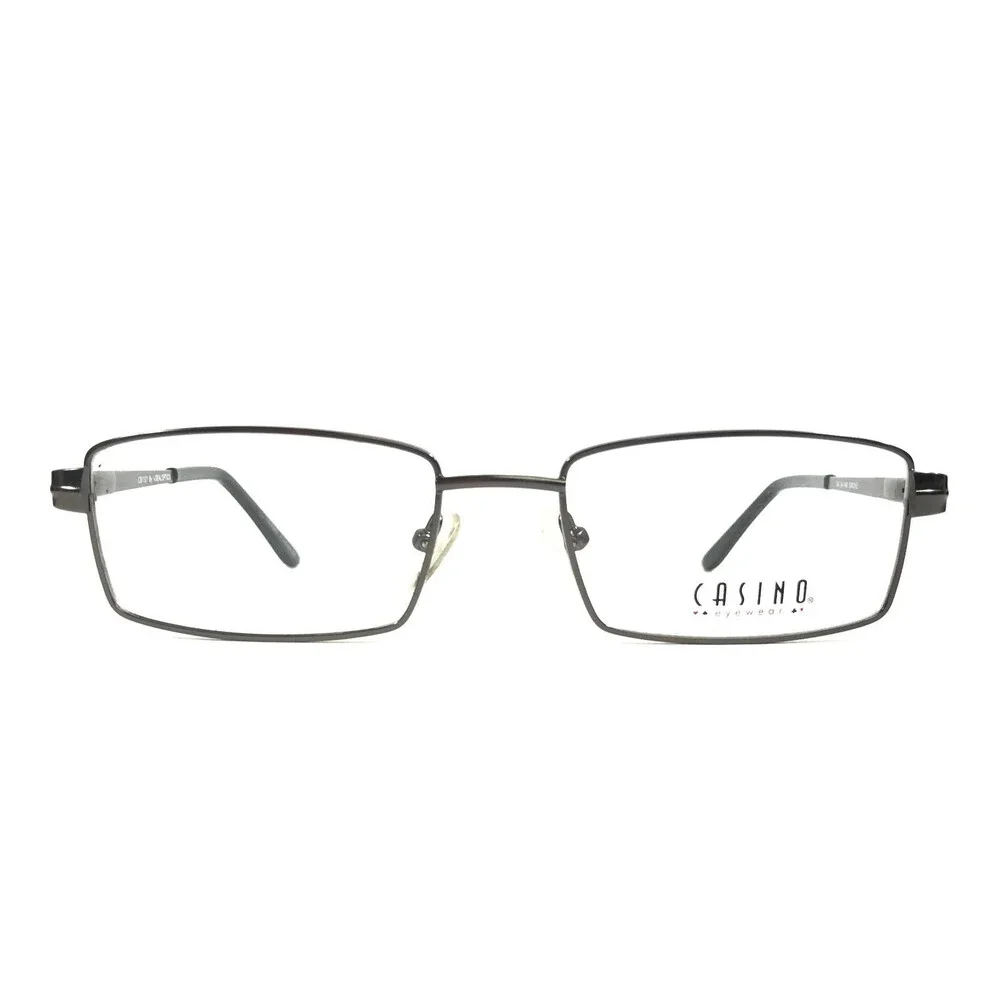 Casino Eyewear Eyeglasses Frames CB1121 SMOKE Gray Rectangle Wire Rim 54-18-140